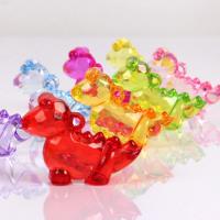 Acrylic Jewelry Pendant, Dinosaur, plated, fashion jewelry & DIY, mixed colors, 50mm*38mm*18mm 