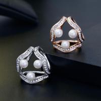 Zinc Alloy Scarf Buckle, with Plastic Pearl, plated, for woman & with rhinestone 27*27mm 