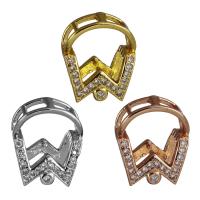 Brass Pinch Bail, plated, micro pave cubic zirconia 0.9mm Approx 