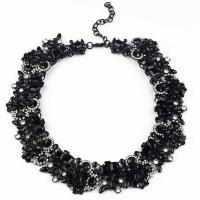 Rhinestone Zinc Alloy Necklace, with 7cm extender chain, plated, for woman & with rhinestone Approx 15.75 Inch 