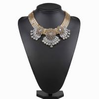 Rhinestone Zinc Alloy Necklace, with 7cm extender chain, gold color plated, for woman & with rhinestone Approx 16.54 Inch 