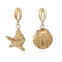 Zinc Alloy Asymmetric Earrings, gold color plated, fashion jewelry & for woman  