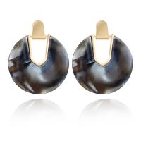 Zinc Alloy Drop Earring, with Acetate, gold color plated, for woman 35mm 