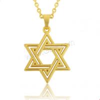 Zinc Alloy Necklace, Hexagram, plated, Unisex & hollow Approx 20 Inch 