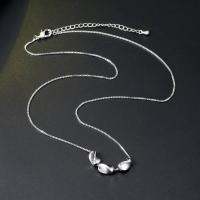 Ожерелье ручной латунные, Латунь, Другое покрытие, ювелирные изделия моды & Женский, серебряный, длина:15.7 дюймовый, продается Strand