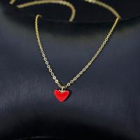 Brass Jewelry Necklace, with 5cm extender chain, Heart, plated, fashion jewelry & for woman, golden .7 Inch 