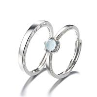 925 Sterling Silver Open Finger Ring, with Lampwork, Unisex silver color, 2mmuff0c3mm, US Ring .5-7.5 