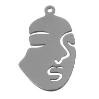 Brass Jewelry Pendants, Face, silver color plated, fashion jewelry & DIY Approx 1mm 