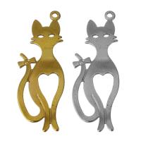 Animal Brass Pendants, Cat, plated, fashion jewelry Approx 1mm 