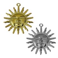 真鍮ジュエリーペンダント, 銅, 太陽, メッキ, ファッションジュエリー, 無色 穴:約 1.5mm, 売り手 パソコン