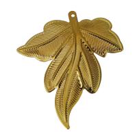 Brass Leaf Pendants, gold color plated, fashion jewelry Approx 1mm 