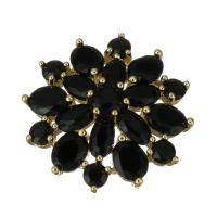 Rhinestone Brass Pendants, gold color plated, fashion jewelry & micro pave rhinestone Approx 1.5mm 
