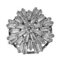 Colgantes de latón de imitación de diamante, metal, chapado en color de plata, Joyería & micro arcilla de diamantes de imitación, 17x17x10.5mm, agujero:aproximado 1.5mm, Vendido por UD