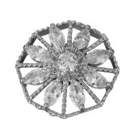 Colgantes de latón de imitación de diamante, metal, chapado en color de plata, Joyería & micro arcilla de diamantes de imitación, 20.5x20.5x9.5mm, agujero:aproximado 1.5mm, Vendido por UD