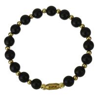 Brass Bracelets, with Dyed Jade, real gold plated, fashion jewelry & for woman   Approx 7 Inch 