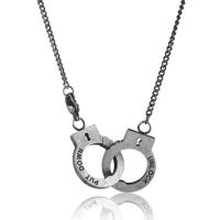 Titanium Steel Sweater Necklace, Handcuffs, plated, Unisex & twist oval chain & hollow Approx 23.6 Inch 