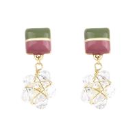 Resin Zinc Alloy Earring, with Resin, Star, gold color plated, for woman & enamel 16mm 