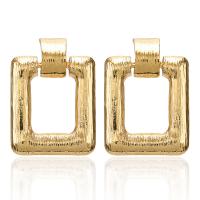 Zinc Alloy Drop Earring, Square, gold color plated, fashion jewelry & for woman 