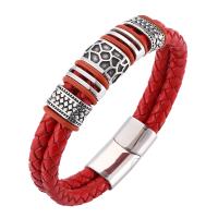 Stainless Steel Chain Bracelets, with Microfiber PU, Double Layer & fashion jewelry & Unisex 6mmx2 