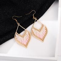 Zinc Alloy Drop Earring, with Seedbead, plated, Bohemian style & for woman & hollow 