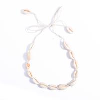 Shell Necklace, with Cotton Thread, Adjustable & fashion jewelry & for woman, white, 855mm 