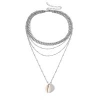 Shell Zinc Alloy Necklace, with Shell & Plastic Pearl, plated, Adjustable & for woman 