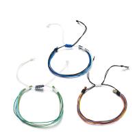 Nylon Cord Bracelets, plated, three pieces & multilayer & for woman, multi-colored 