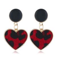 Zinc Alloy Drop Earring, with Plush, Heart, plated, fashion jewelry & for woman 