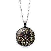 Zinc Alloy Necklace, with Glass Gemstone, plated, time gem jewelry & Unisex .7 Inch 