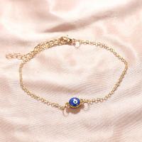 Zinc Alloy Anklet, with Nylon Cord, plated, for woman, golden 