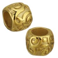 Stainless Steel European Beads, gold color plated Approx 5.5mm 