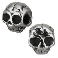 Stainless Steel Beads, Skull, original color Approx 4mm 