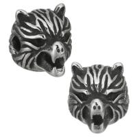 Stainless Steel Beads, Wolf, vintage, original color Approx 1.5mm 