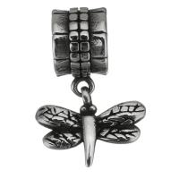 Stainless Steel European Pendants, Dragonfly, vintage, original color  Approx 5mm 