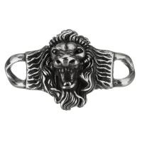 Stainless Steel Charm Connector, Lion, vintage & 1/1 loop, original color Approx 