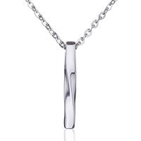 Stainless Steel Necklace, silver color plated, oval chain & for man Approx 23.6 Inch 