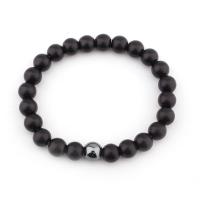 Abrazine Stone bracelet, Rond, bijoux de mode & unisexe, noir, 8mm Environ 7-9 pouce, Vendu par brin