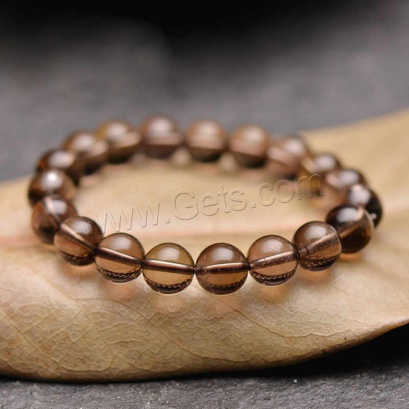 Smoky Quartz Bracelet, natural, fashion jewelry & Unisex & different size for choice, tan, Sold By Strand