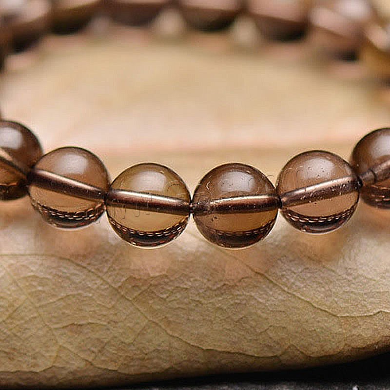 Smoky Quartz Bracelet, natural, fashion jewelry & Unisex & different size for choice, tan, Sold By Strand