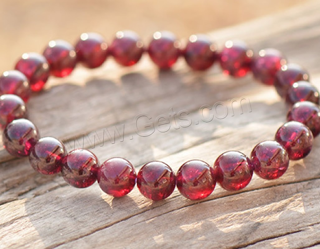 Garnet Bracelet, Round, natural, fashion jewelry & Unisex & different size for choice, Sold By Strand