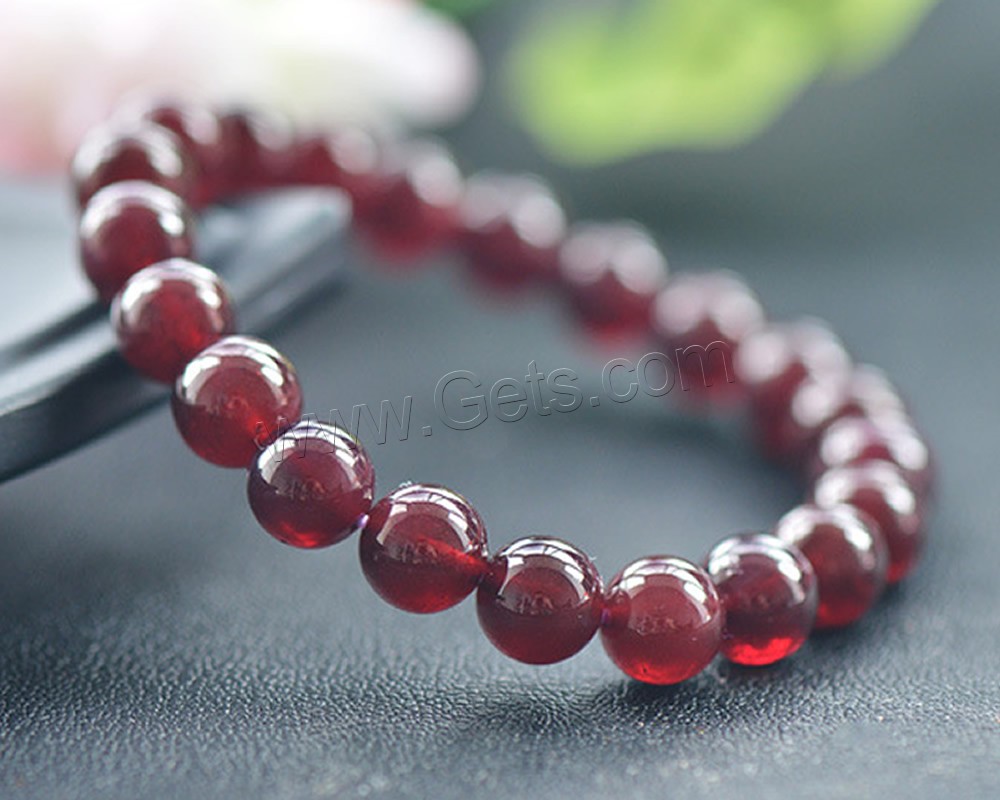 Garnet Bracelet, Round, natural, fashion jewelry & Unisex & different size for choice, Sold By Strand