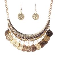 Rhinestone en alliage de zinc bijoux , boucle d'oreille & collier, Placage, 2 pièces & pour femme & avec strass, plus de couleurs à choisir, Vendu par fixé