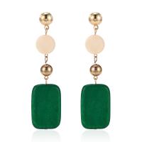 Zinc Alloy Drop Earring, with Wood, plated, fashion jewelry & for woman 