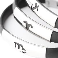 Stainless Steel Bracelet, with Silicone, Adjustable & for children black, 8mm Approx 8.2 Inch 