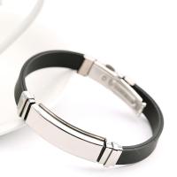 Silicone Stainless Steel Bracelets, with Silicone, fashion jewelry & Unisex 10mm Approx 9 Inch 