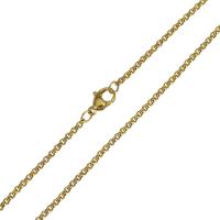Stainless Steel Chain Necklace, gold color plated, fashion jewelry & Unisex & box chain, 2mm Approx 19 Inch 