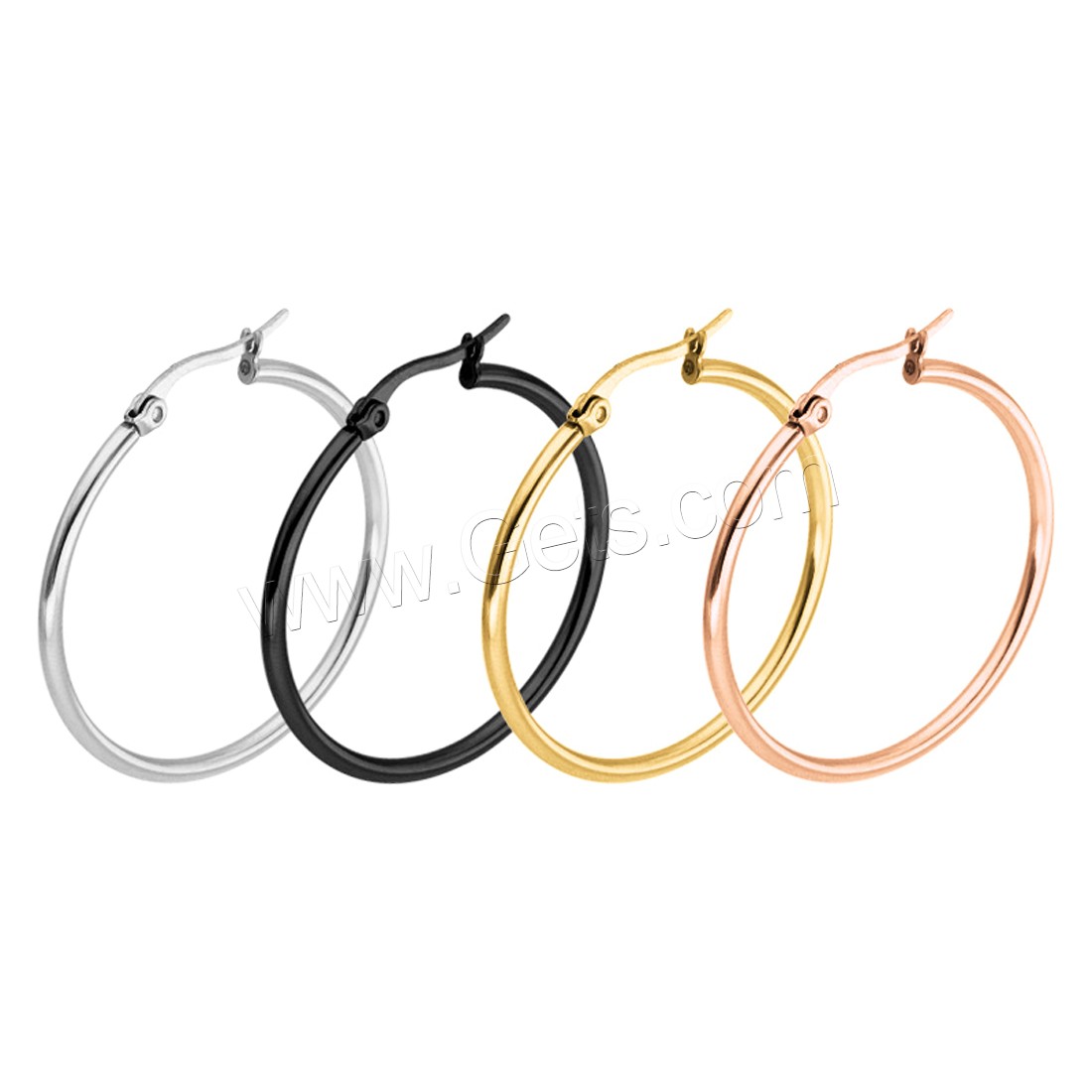 Stainless Steel Hoop Earring, plated, different size for choice & for woman, more colors for choice, 10Pairs/Lot, Sold By Lot