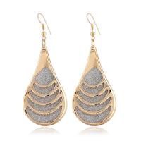 Zinc Alloy Drop Earring, plated, fashion jewelry & for woman & frosted, golden 