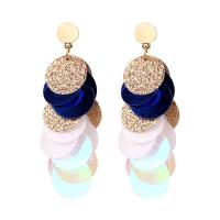 Zinc Alloy Drop Earring, with Sequins, plated, fashion jewelry & for woman 