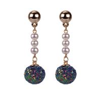 Plastic Pearl Zinc Alloy Earring, with Sequins & Plastic Pearl, plated, fashion jewelry & for woman 